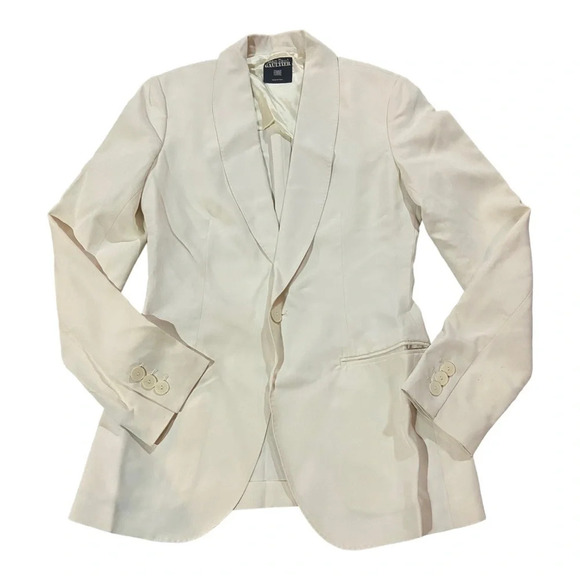 Jean Paul Gaultier Femme Silk Blend Blazer Ecru Sz 6 - Picture 2 of 10